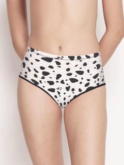 Susie Ivory Black Animal Print Full Coverage Hipster Panty