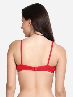 Shyle Red Non Padded Seamed Casual Bra 11 Shyle Red Non Padded Seamed Casual Bra -Shyaway 0016 efm002 red back