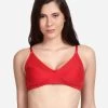 Shyle Red Non Padded Seamed Casual Bra -Shyaway 0019 efm002 red front