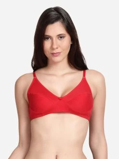 Shyle Red Non Padded Seamed Casual Bra