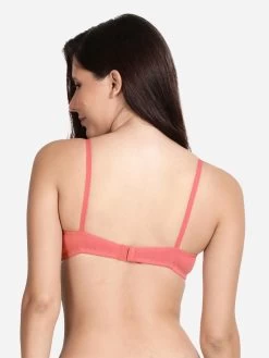 Shyle Pink Non Padded Seamed Casual Bra -Shyaway 0021 efm002 pink back