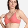 Shyle Pink Non Padded Seamed Casual Bra 2 Shyle Pink Non Padded Seamed Casual Bra -Shyaway 0022 efm002 pink side