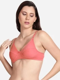 Shyle Pink Non Padded Seamed Casual Bra