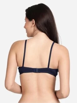Shyle Navy Blue Non Padded Seamed Casual Bra 11 Shyle Navy Blue Non Padded Seamed Casual Bra -Shyaway 0026 efm002 navy back