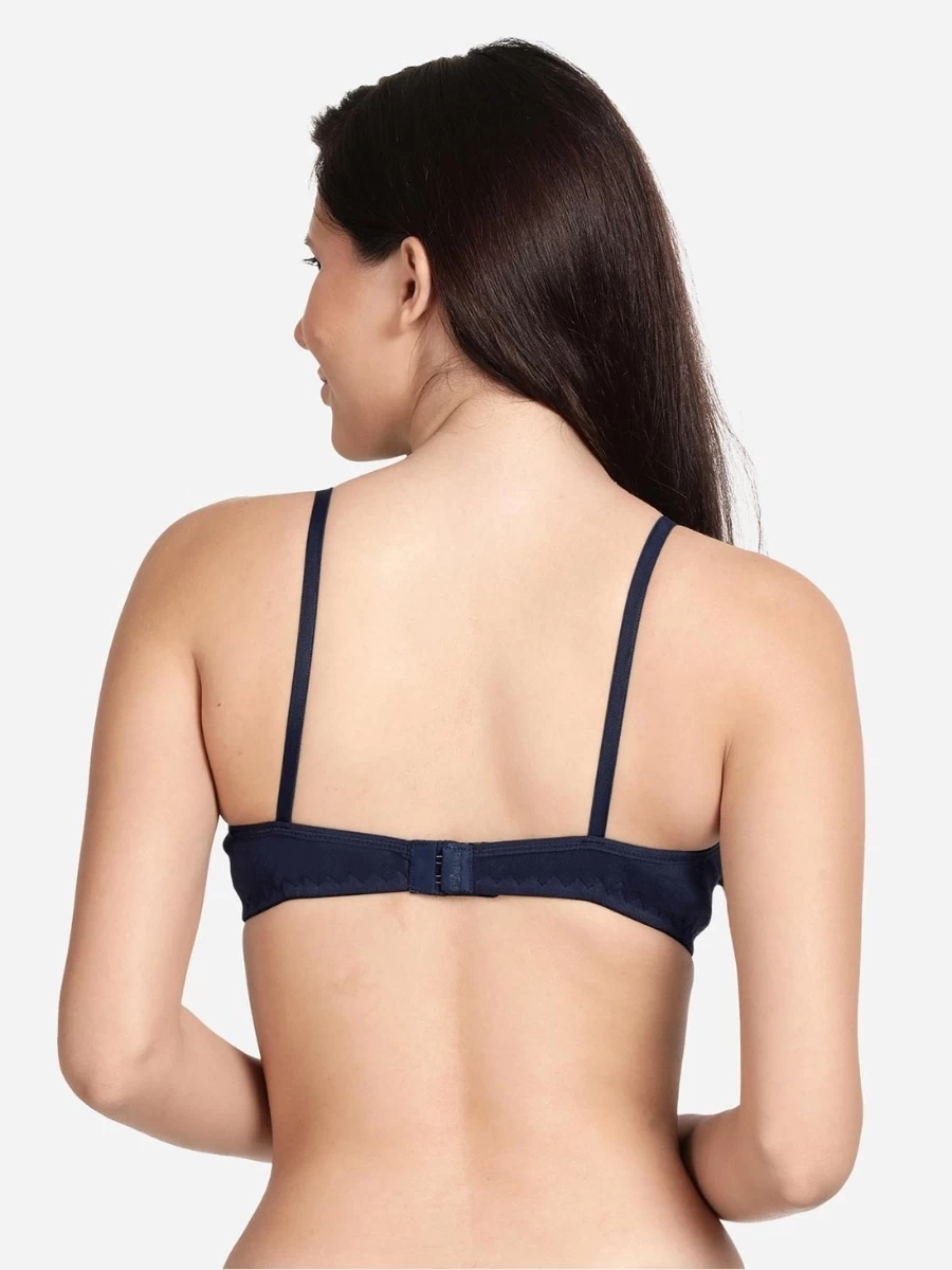 Shyle Navy Blue Non Padded Seamed Casual Bra 7 Shyle Navy Blue Non Padded Seamed Casual Bra - Image 5