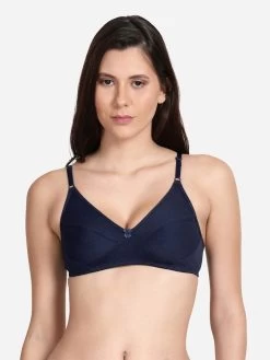 Shyle Navy Blue Non Padded Seamed Casual Bra