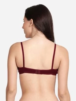 Shyle Maroon Non Padded Seamed Casual Bra -Shyaway 0031 efm002 maroon back