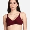 Shyle Maroon Non Padded Seamed Casual Bra