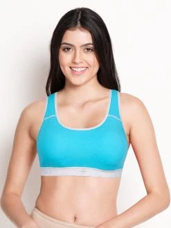 Liberti World Turquoise Blue Removable Pads Sports Bra
