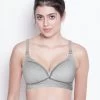 Shyle Grey Melange Scallop Tape Neckline Nursing Bra 1 Shyle Grey Melange Scallop Tape Neckline Nursing Bra -Shyaway 1379 grey