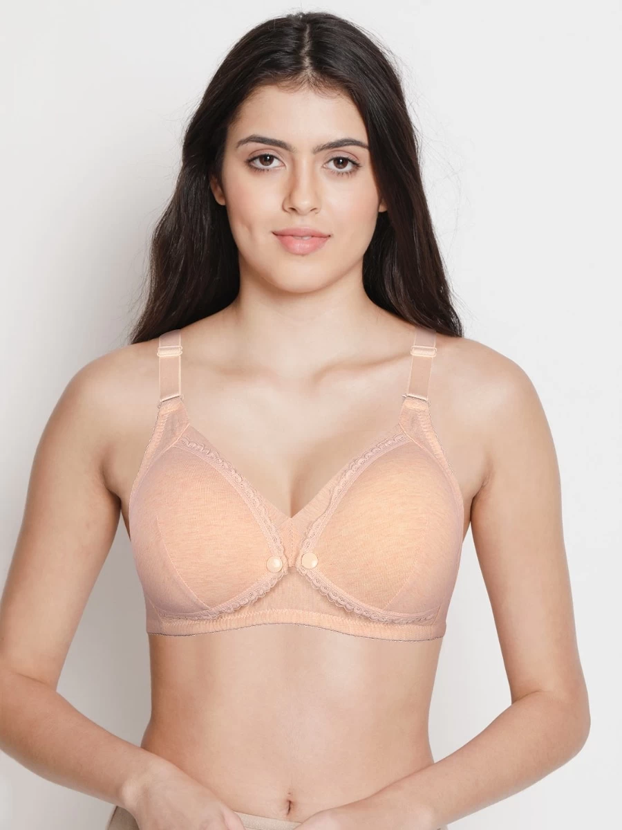 Shyle Orange Melange With Orange Lace Nursing Bra 3 Shyle Orange Melange With Orange Lace Nursing Bra