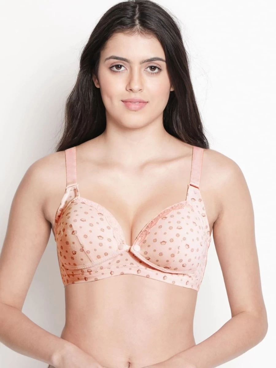 Shyle Light Peach Toy Print Nursing Bra 3 Shyle Light Peach Toy Print Nursing Bra