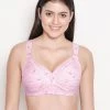 Shyle Pink Polka And Teddy Printed Nursing Bra -Shyaway 198 pink 01