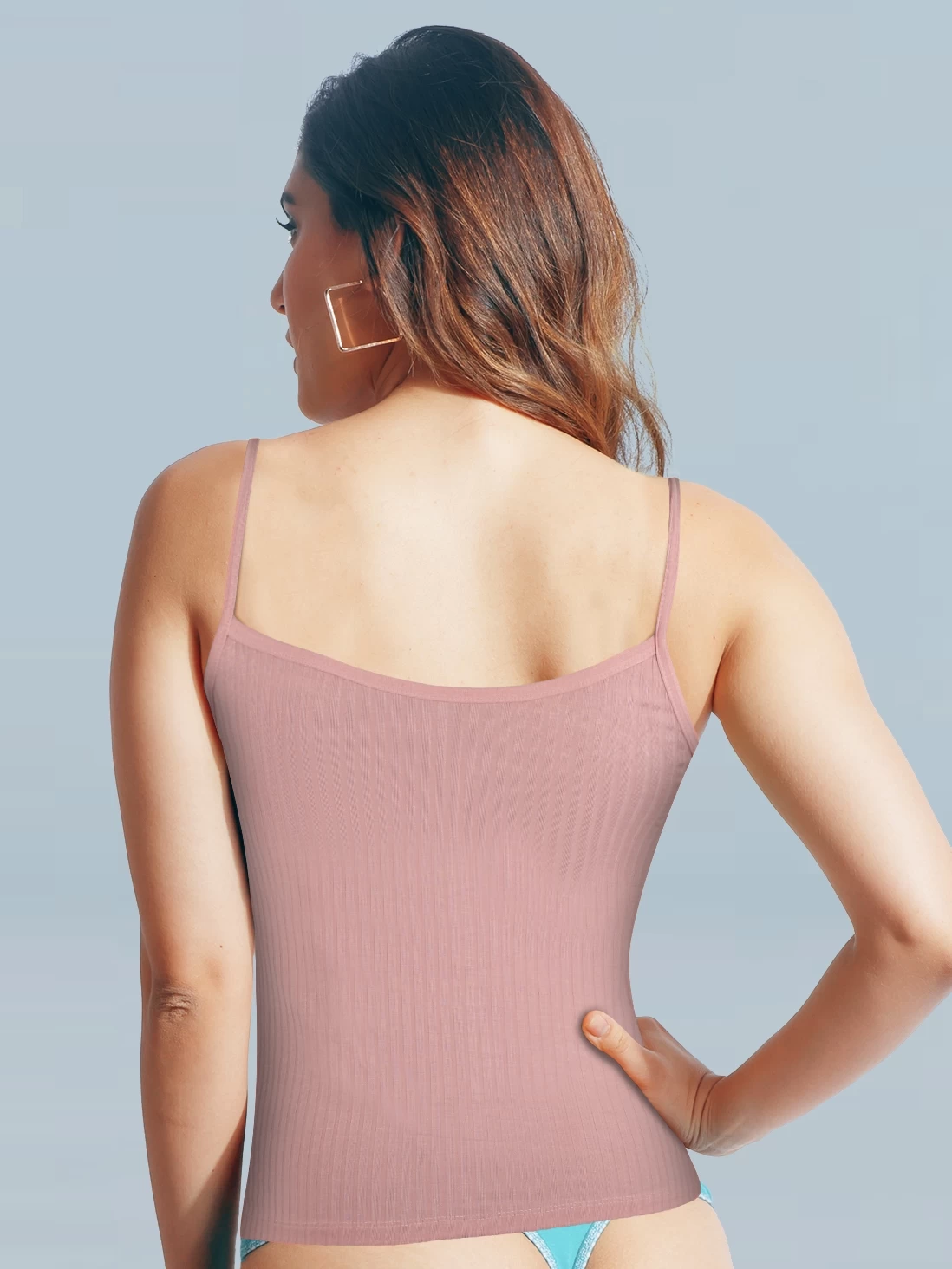 Shyle Mauve Floral Front Lace Neckline Ribbed Camisole 4 Shyle Mauve Floral Front Lace Neckline Ribbed Camisole - Image 2