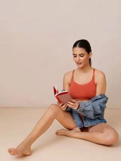 Nykaa Carrot Orange Full Coverage Easy Breezy Slip On Cami Bra -Shyaway 1 20