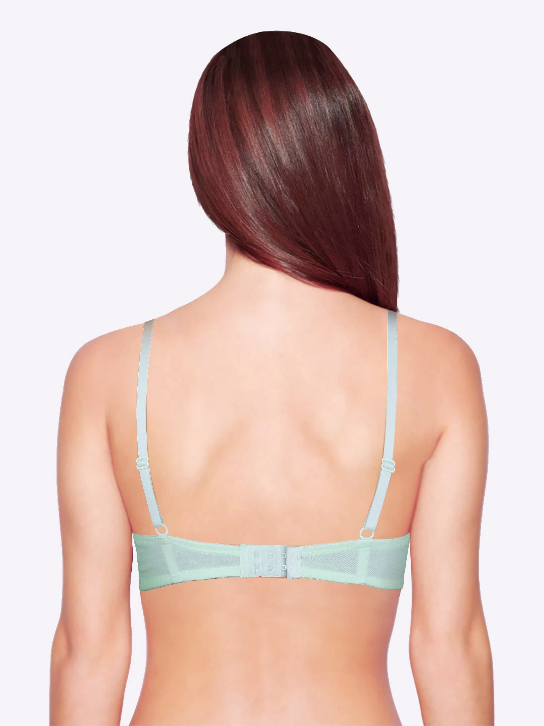 Susie Mint Green Melange Lace Neckline Padded Wired T Shirt Bra 4 Susie Mint Green Melange Lace Neckline Padded Wired T Shirt Bra - Image 2