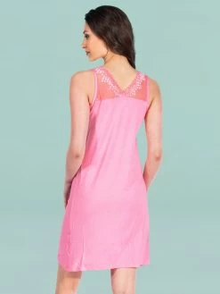 Shyle Coral Lace Neckline Chemise Nightwear -Shyaway 2023 coral 3