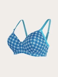 Susie Royal Blue Cotton Floral Padded Printed Everyday Bra -Shyaway 23 8 19 su075 royalblue 4