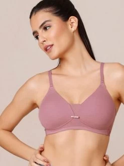Nykaa Mauve Wirefree Triangle Breathe T Shirt Bra -Shyaway 2 42