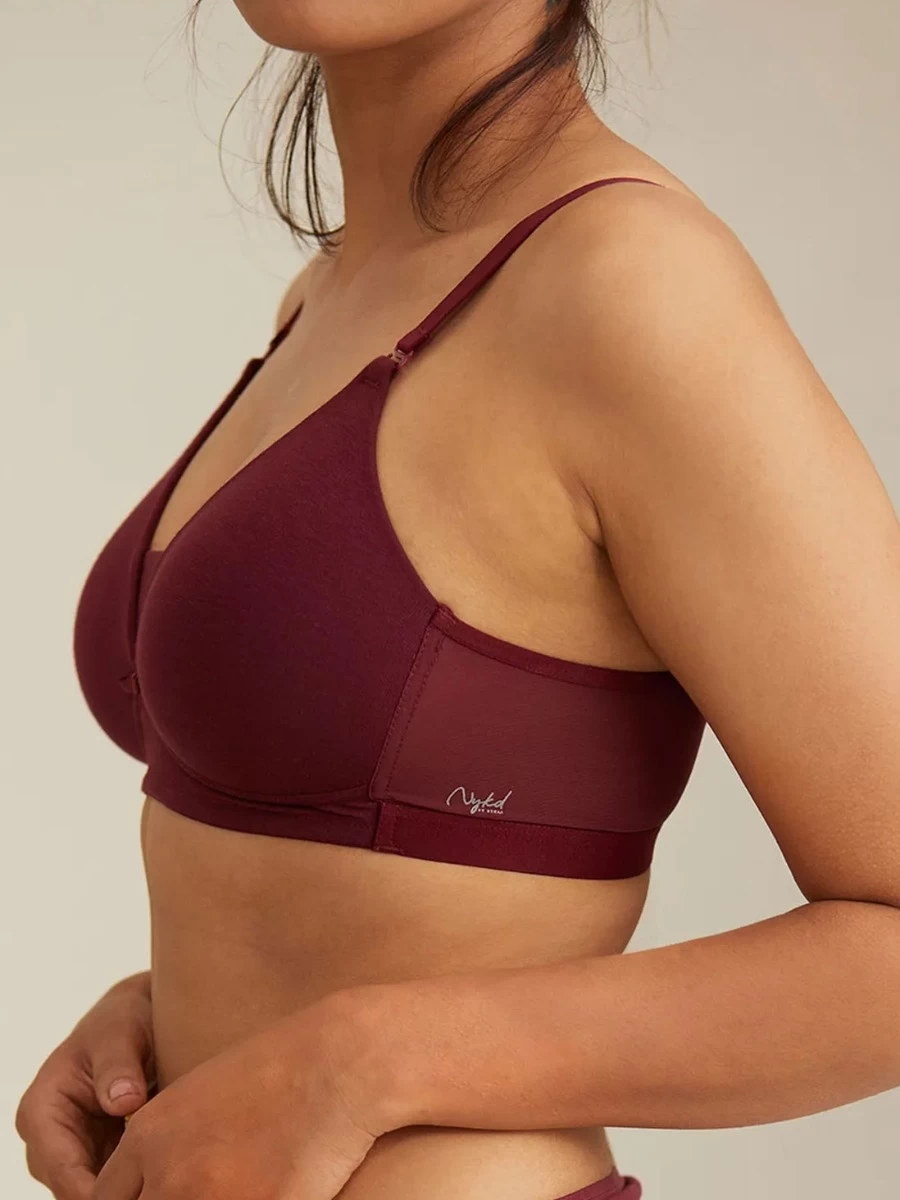 Nykaa Zinfandel Maroon Wirefree Triangle Breathe T Shirt Bra 6 Nykaa Zinfandel Maroon Wirefree Triangle Breathe T Shirt Bra - Image 4