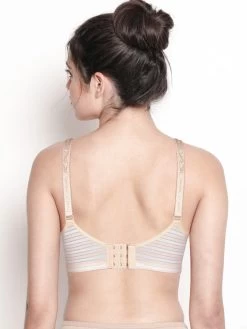 Shyle Light Peach Stripe Pattern Nursing Bra -Shyaway 3304 lightpeach 02