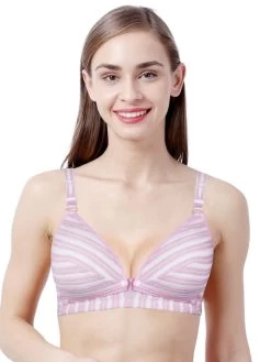 Shyle Lilac Stripe Pattern Nursing Bra