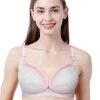 Shyle Grey Melange Nursing Bra With Jacquard Straps -Shyaway 3307 grey