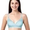 Shyle Baby Blue Stripe Nursing Bra With Ruched Cups -Shyaway 331 babyblue