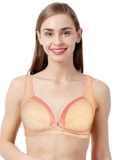 Shyle Peach Coral Melange Nursing Bra