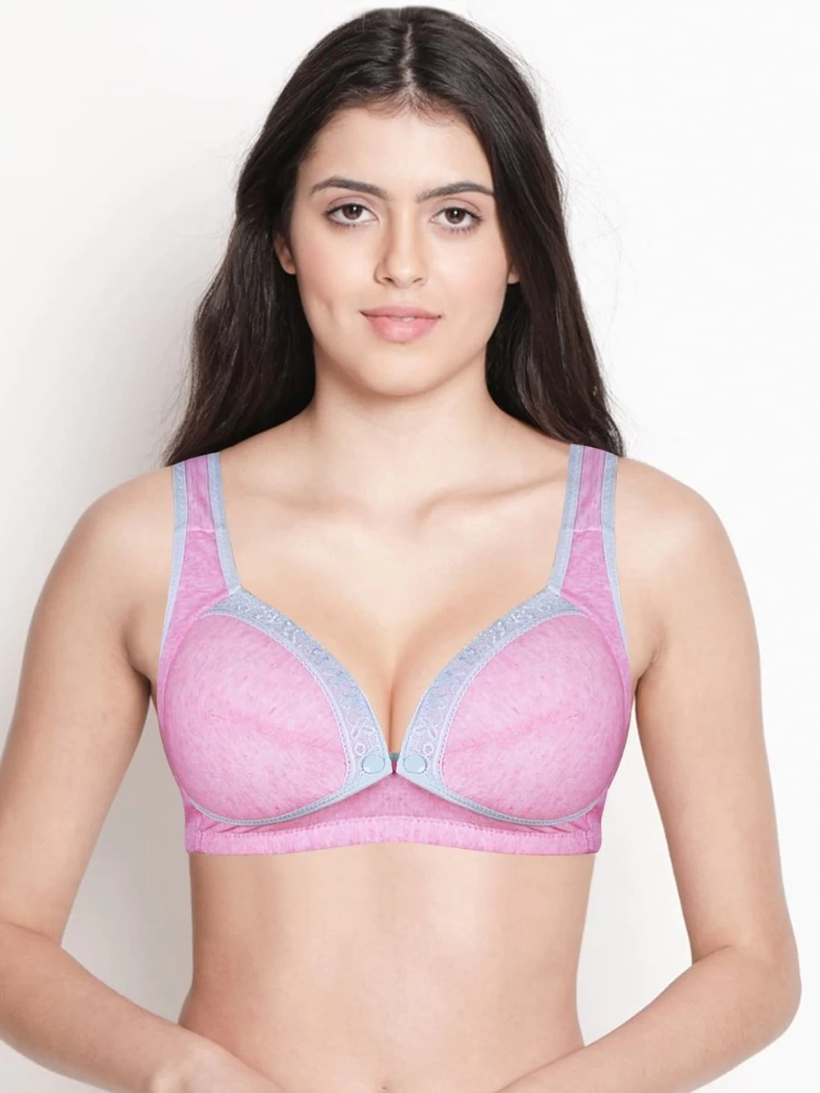 Shyle Pink Blue Melange Nursing Bra 3 Shyle Pink Blue Melange Nursing Bra