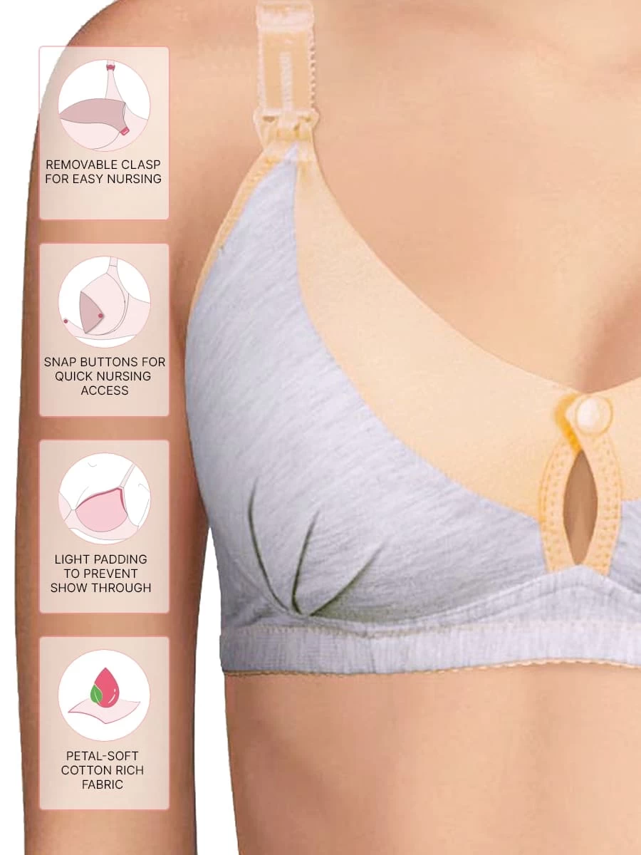 Shyle Grey Coral Ruched Cup Nursing Bra 4 Shyle Grey Coral Ruched Cup Nursing Bra - Image 2