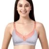 Shyle Grey Peach Ruched Cup Nursing Bra -Shyaway 392 greypeach