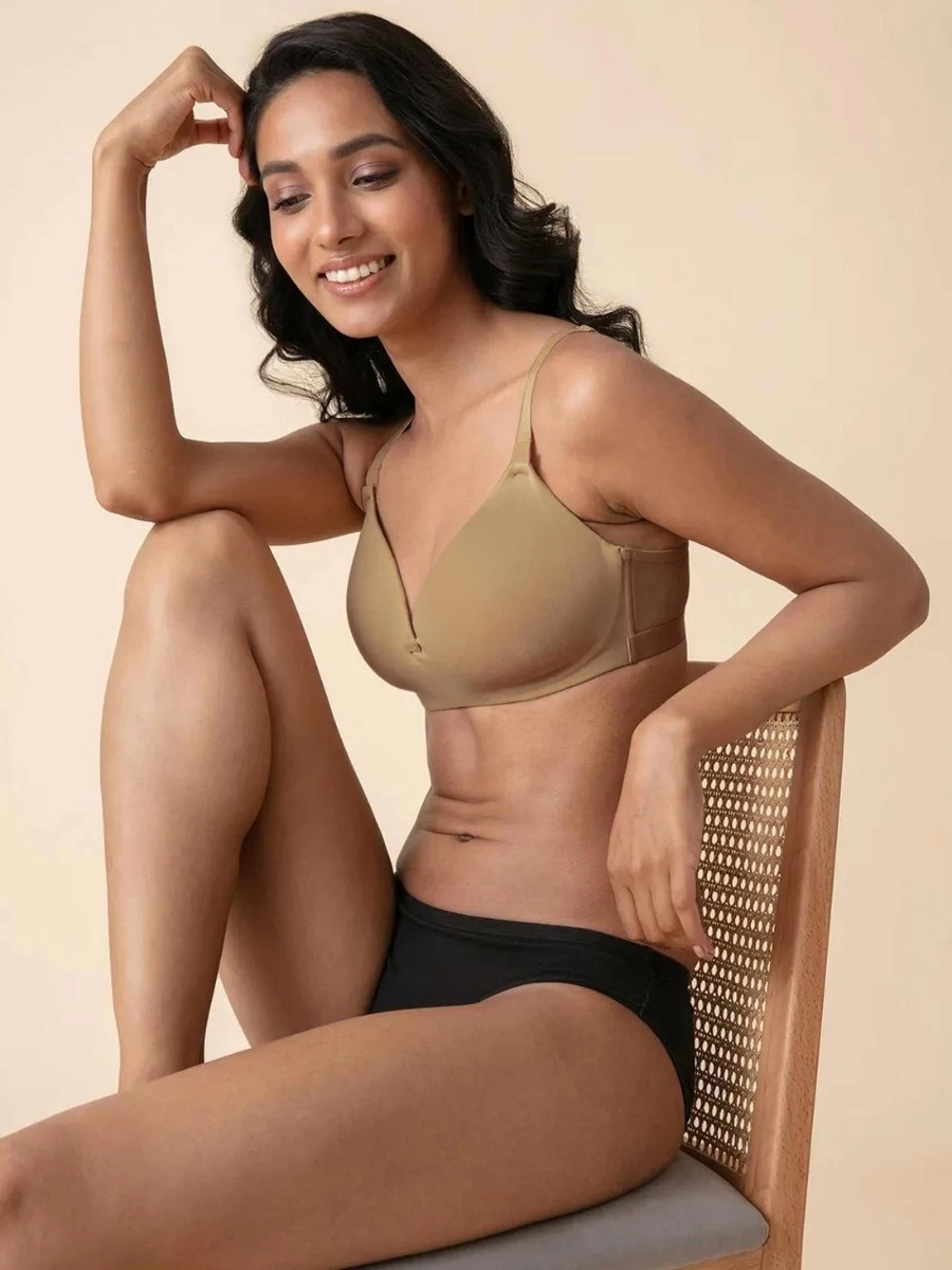 Nykaa Sand Skin Cotton Seamless Wirefree T Shirt Bra 5 Nykaa Sand Skin Cotton Seamless Wirefree T Shirt Bra - Image 3