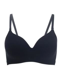 Nykaa Anthracite Black Cotton Seamless Wirefree T Shirt Bra -Shyaway 3 35