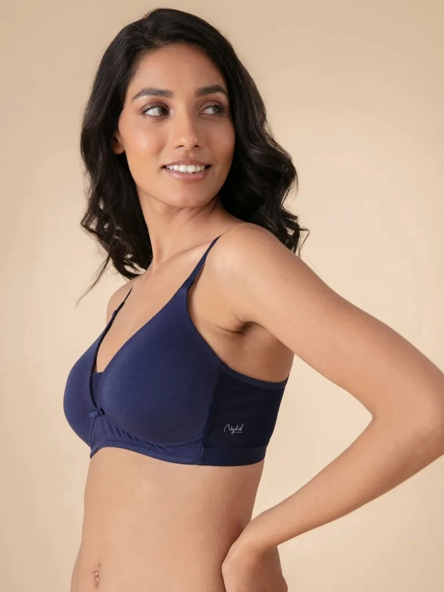 Nykaa Navy Blue Wirefree Triangle Breathe T Shirt Bra 6 Nykaa Navy Blue Wirefree Triangle Breathe T Shirt Bra - Image 4
