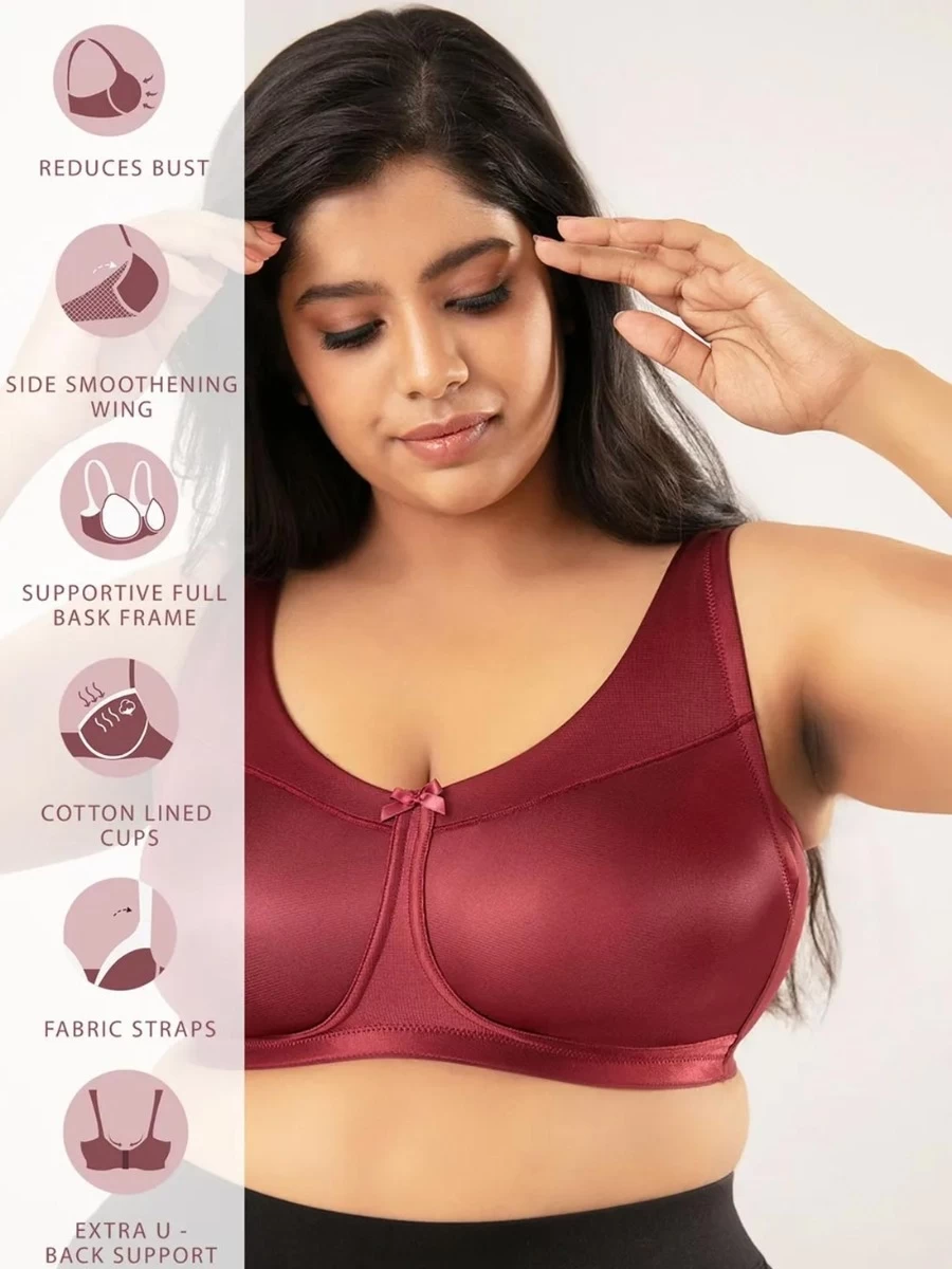 Nykaa Zinfandel Maroon Non Padded Minimize Me Bra 4 Nykaa Zinfandel Maroon Non Padded Minimize Me Bra - Image 2
