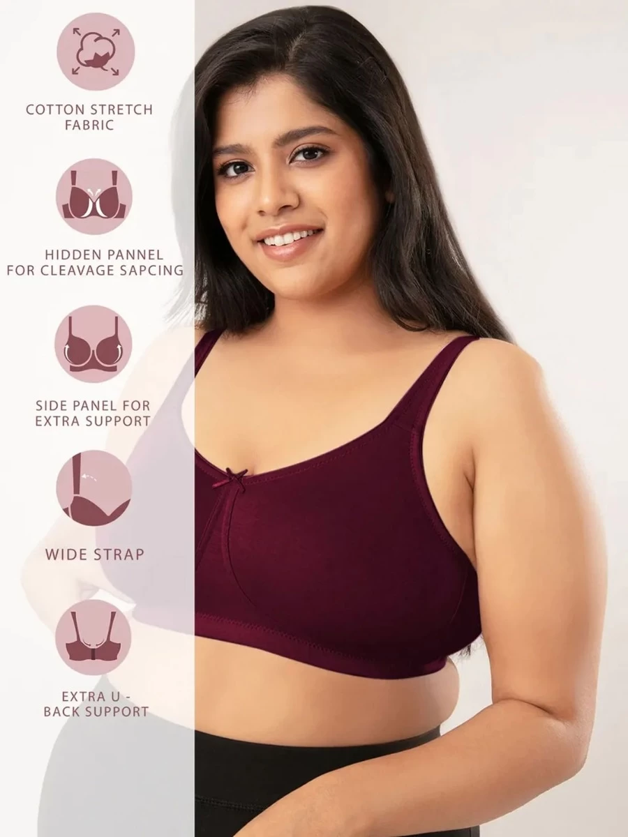 Nykaa Maroon Red Non-Padded Flawless Me Breast Separator Bra 4 Nykaa Maroon Red Non-Padded Flawless Me Breast Separator Bra - Image 2