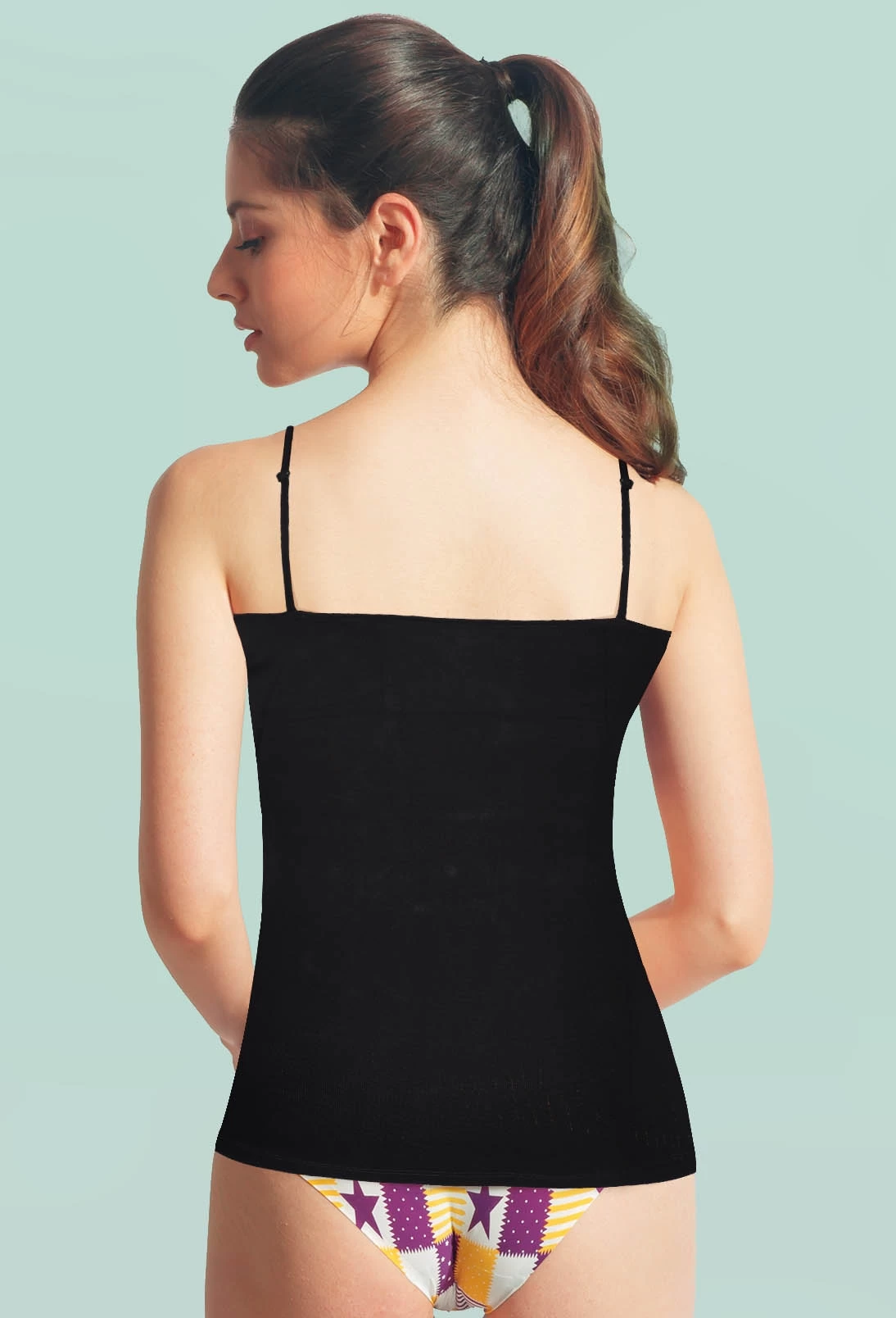 Liberti World Black Moulded Cup Adjustable Strap Casual Camisole 4 Liberti World Black Moulded Cup Adjustable Strap Casual Camisole - Image 2