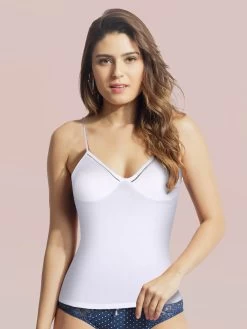 Liberti World White Moulded Cup Adjustable Strap Casual Camisole