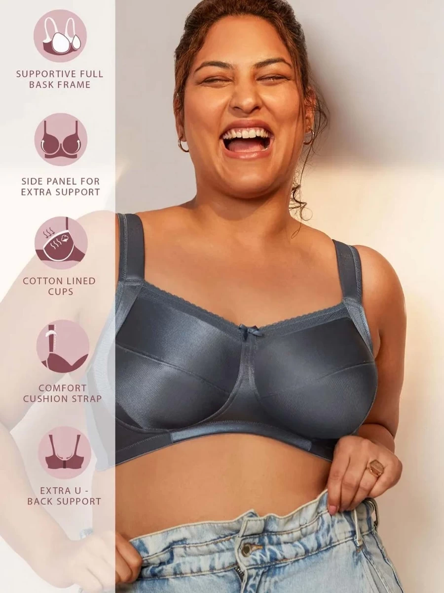 Nykaa Chinablue Grey Non-Padded Minimiser Lift Me Up Bra 4 Nykaa Chinablue Grey Non-Padded Minimiser Lift Me Up Bra - Image 2