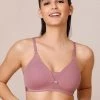 Nykaa Mauve Wirefree Triangle Breathe T Shirt Bra -Shyaway 5 35