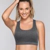 Shyle Grey Melange Soft Racerback Sports Bra With Removable Padding -Shyaway 6001 greymelange 1