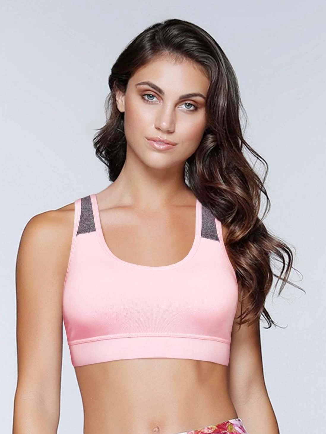 Shyle Light Pink Keyhole Racerback Sports Bra 3 Shyle Light Pink Keyhole Racerback Sports Bra