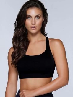 Shyle Black Strappy Cross Back Sports Bra