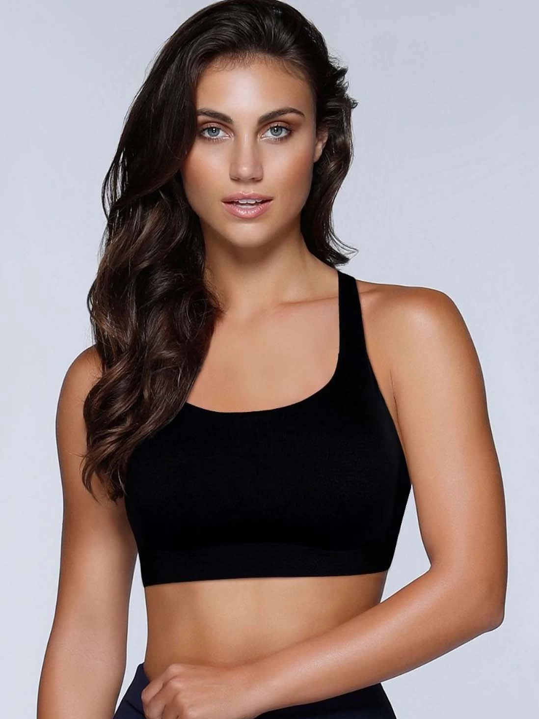 Shyle Black Strappy Cross Back Sports Bra 3 Shyle Black Strappy Cross Back Sports Bra