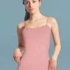 Shyle Mauve V Neck Basic Ribbed Camisole