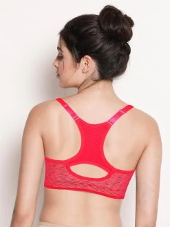 Shyle Neon Orange And Neon Pink Chaotic Stripe Adjustable Racerback Sports Bra 7 Shyle Neon Orange And Neon Pink Chaotic Stripe Adjustable Racerback Sports Bra -Shyaway 6188 neonpeach 02