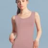 Shyle Mauve Broad Strap Basic Ribbed Camisole