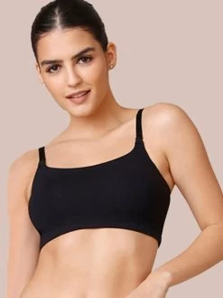 Nykaa Black Full Coverage Easy Breezy Slip On Cami Bra