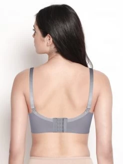 Shyle Monument Grey Cotton Front Open Nursing Bra -Shyaway 8009 monument 02